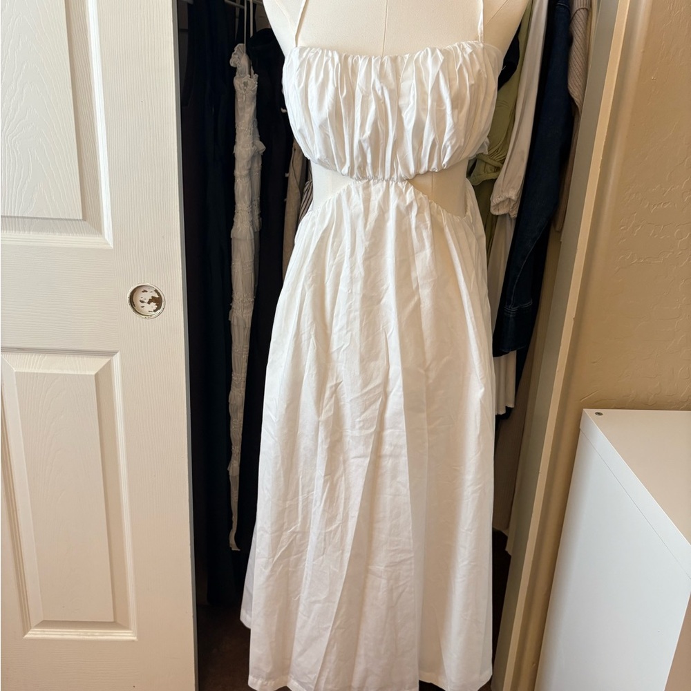 Abercrombie & Fitch White Midi Dress
